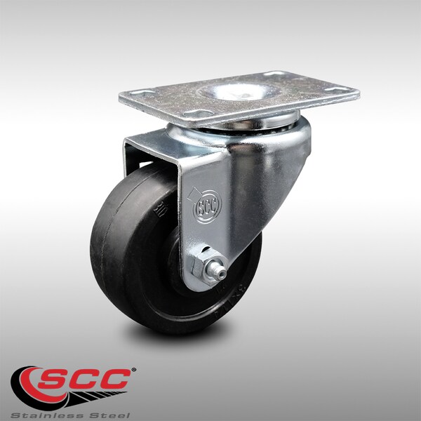 3 Inch SS Soft Rubber Wheel Swivel Top Plate Caster